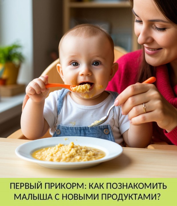 Первый прикорм. Как познакомить малыша с новыми продуктами? 